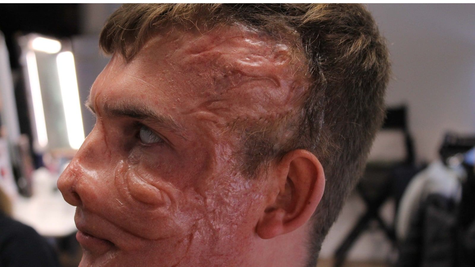 The special effects applied to a volunteers face.
