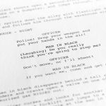 A script for a performance written on paper