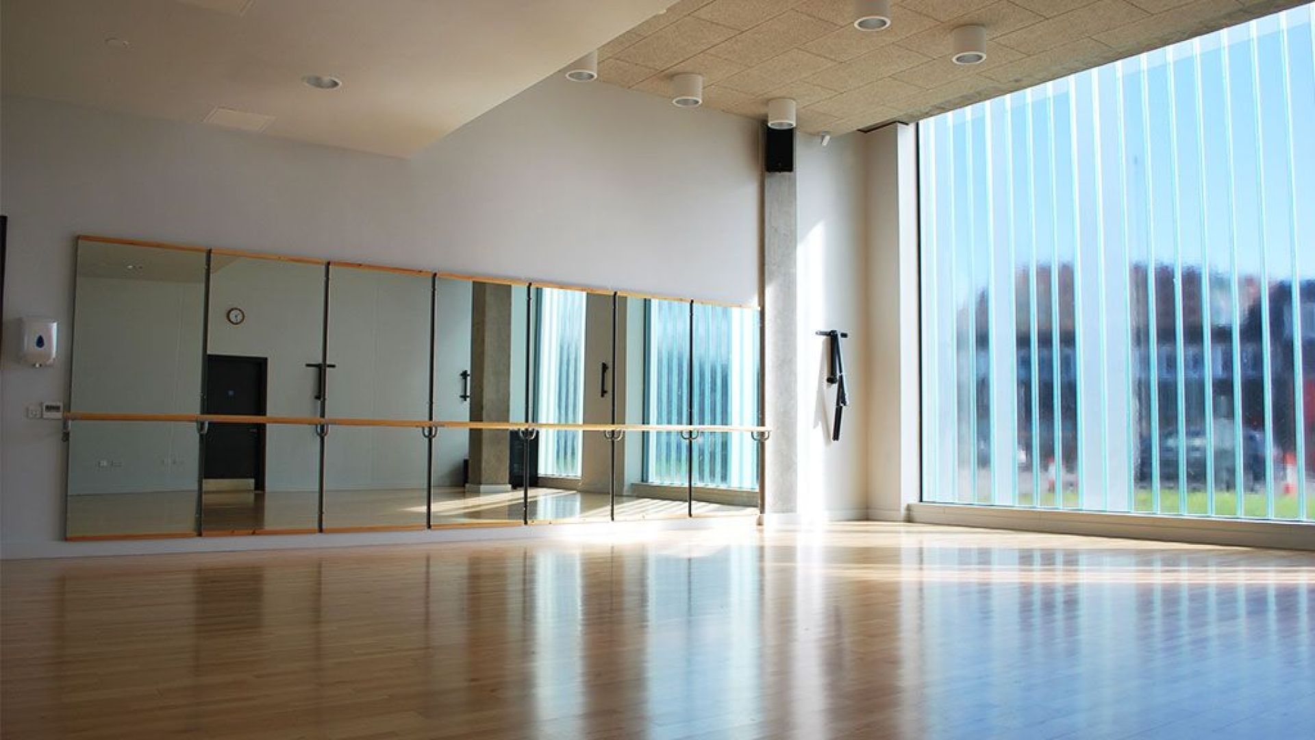 empty dance studio on a sunny day