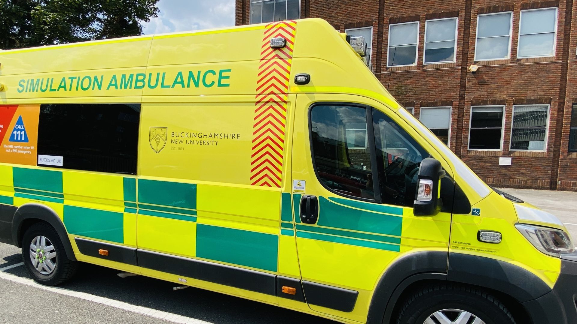 Side view of BNU simulation ambulance