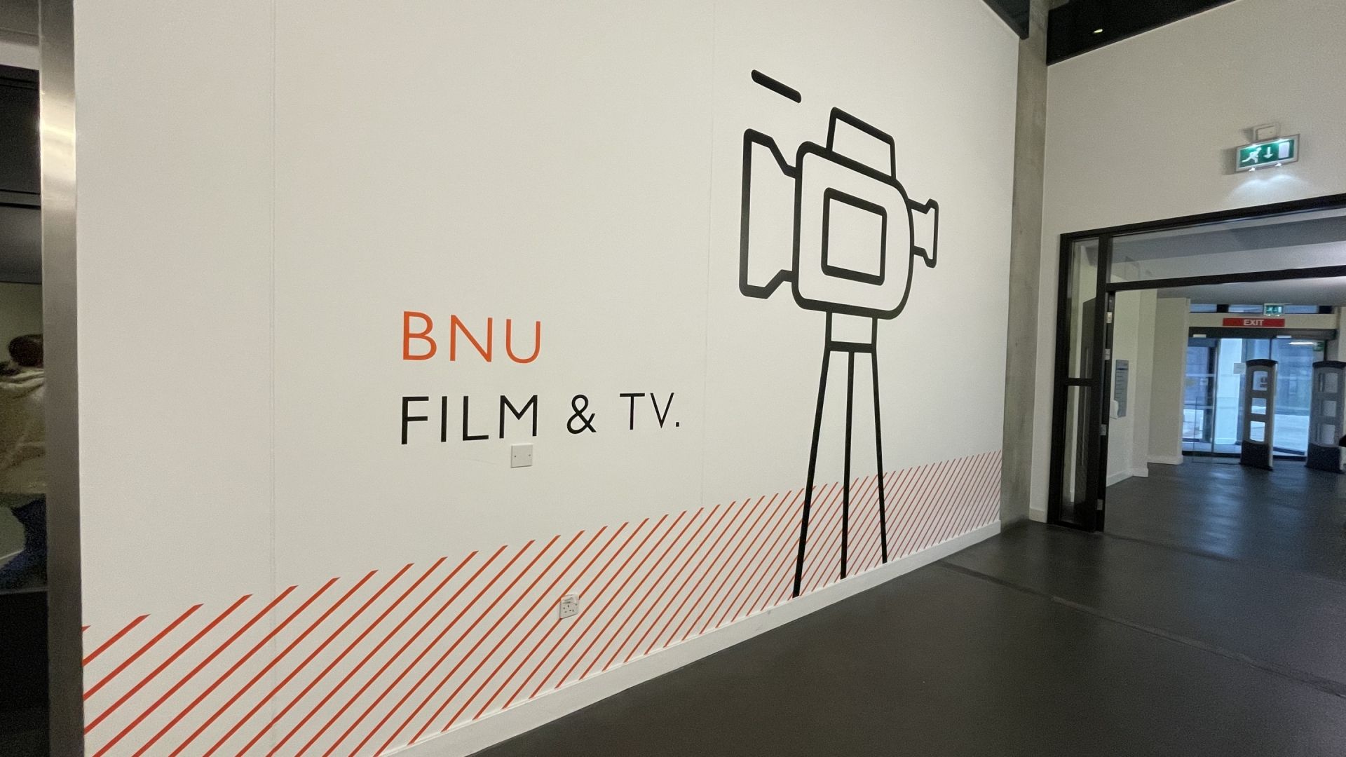 BNU Film and TV corridor artwork on walls