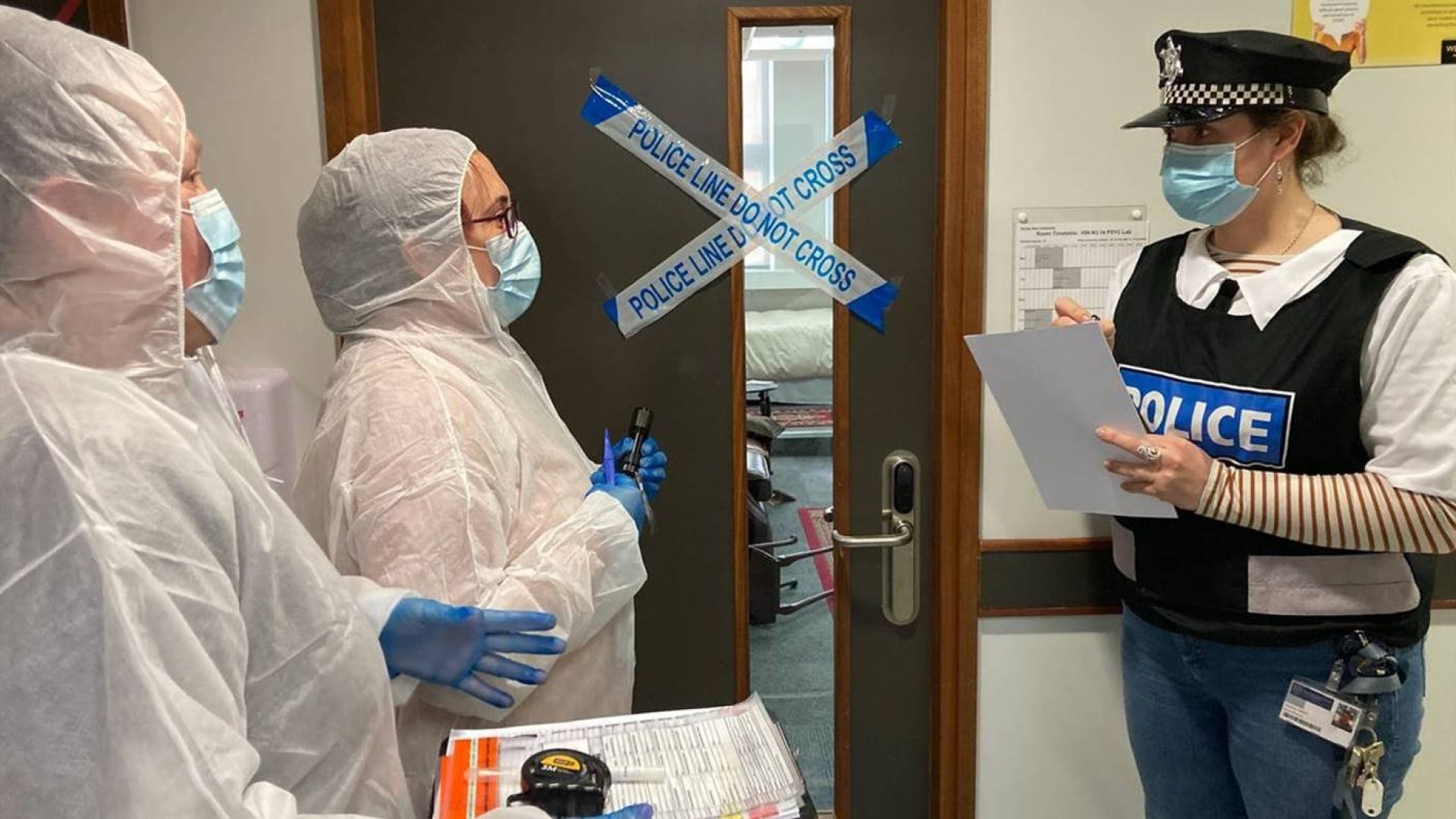 Criminology and Forensic Studies students acting out a scenario