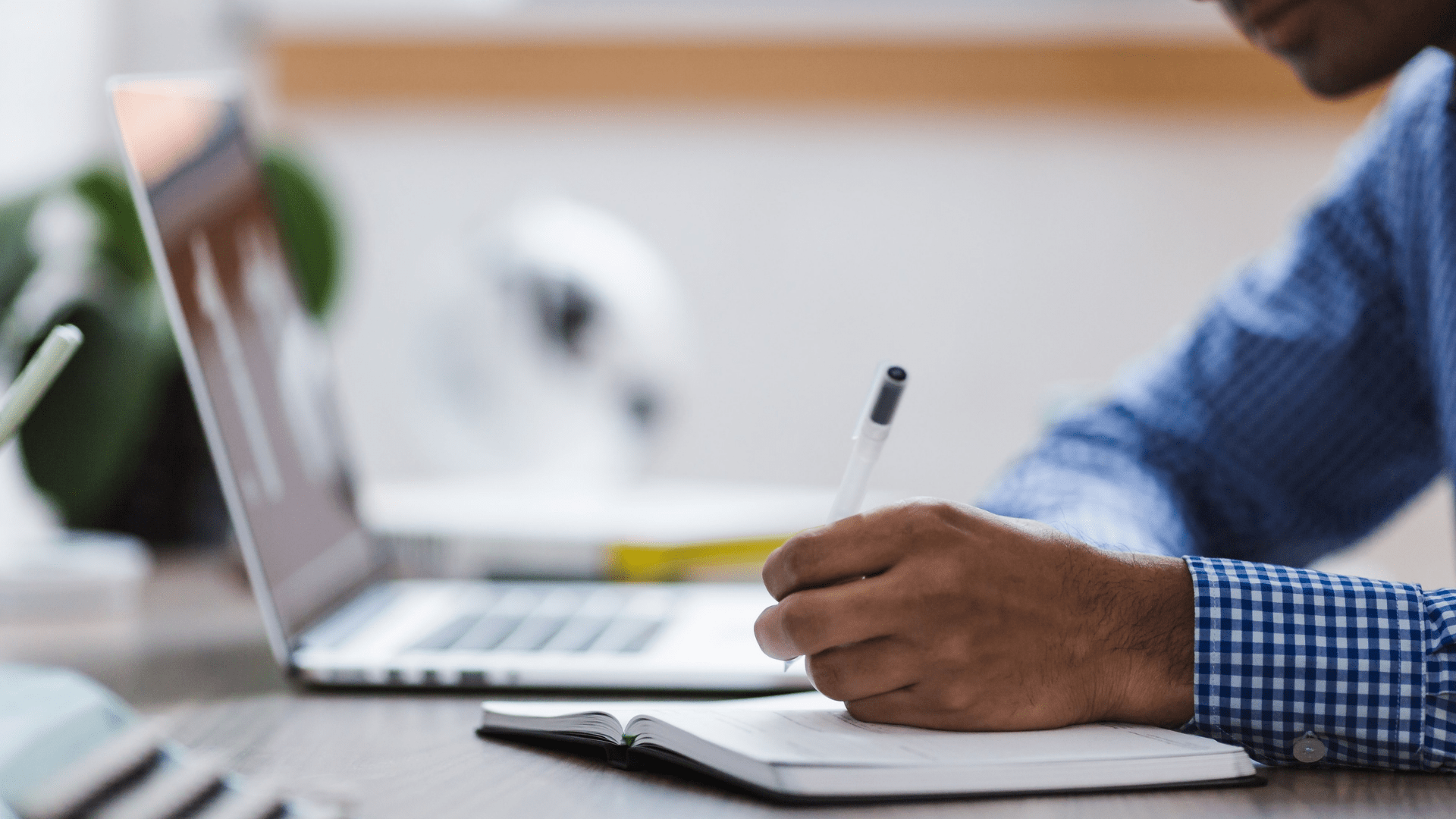 Student studying on laptop