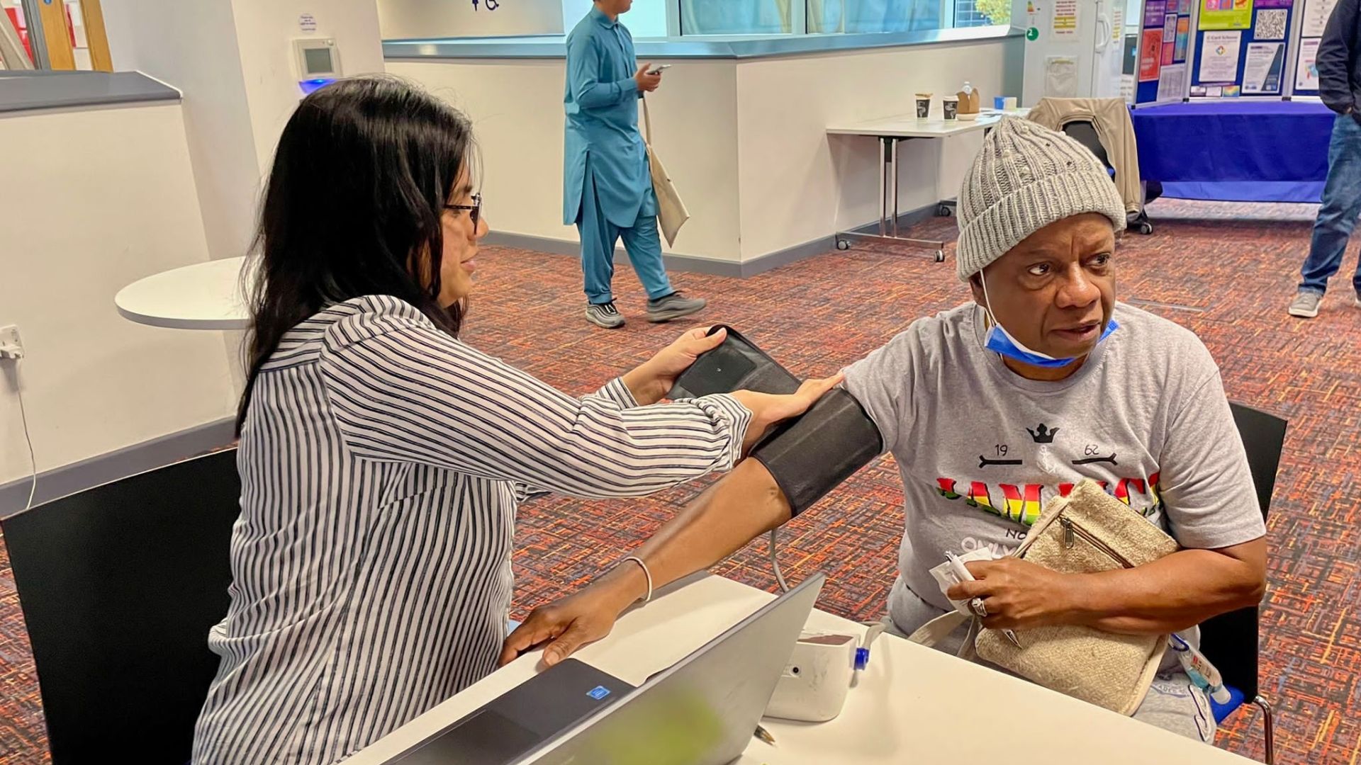 Member of local community gets health check at Aylesbury health event