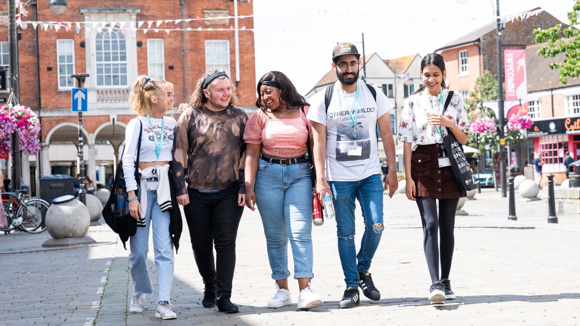 Students in High Wycombe town