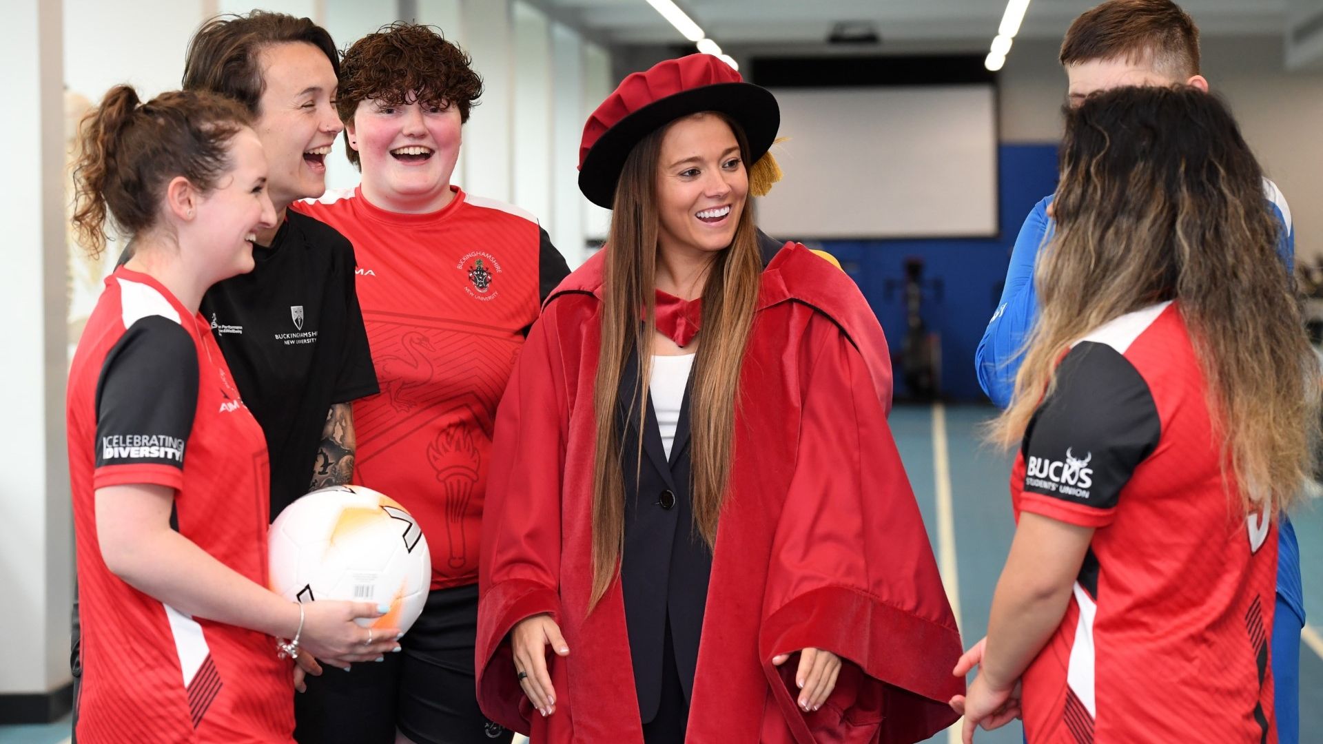 Fran Kirby with BNU Women's football team 2