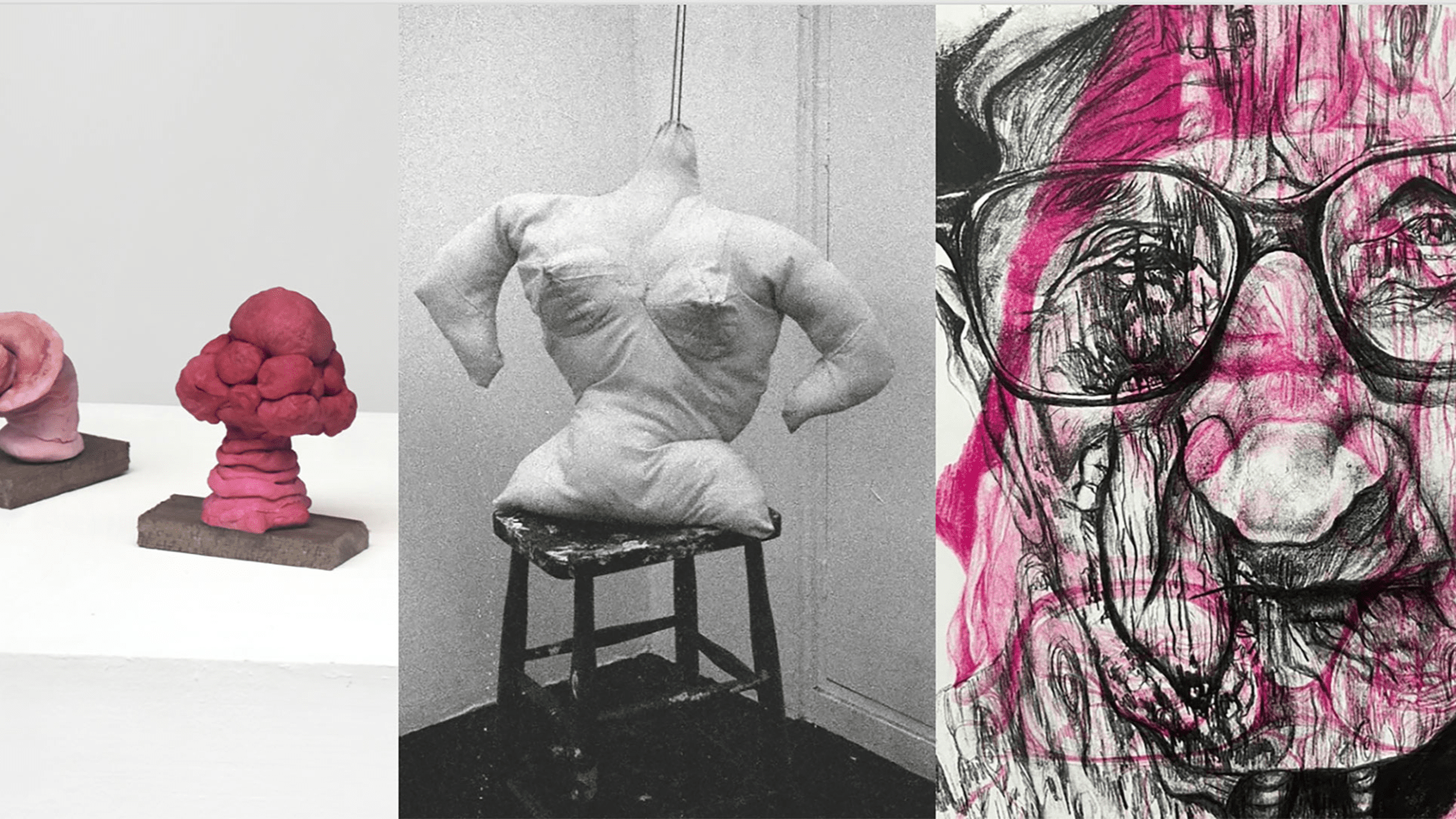 Three images of Fine Art students work combined into one photo