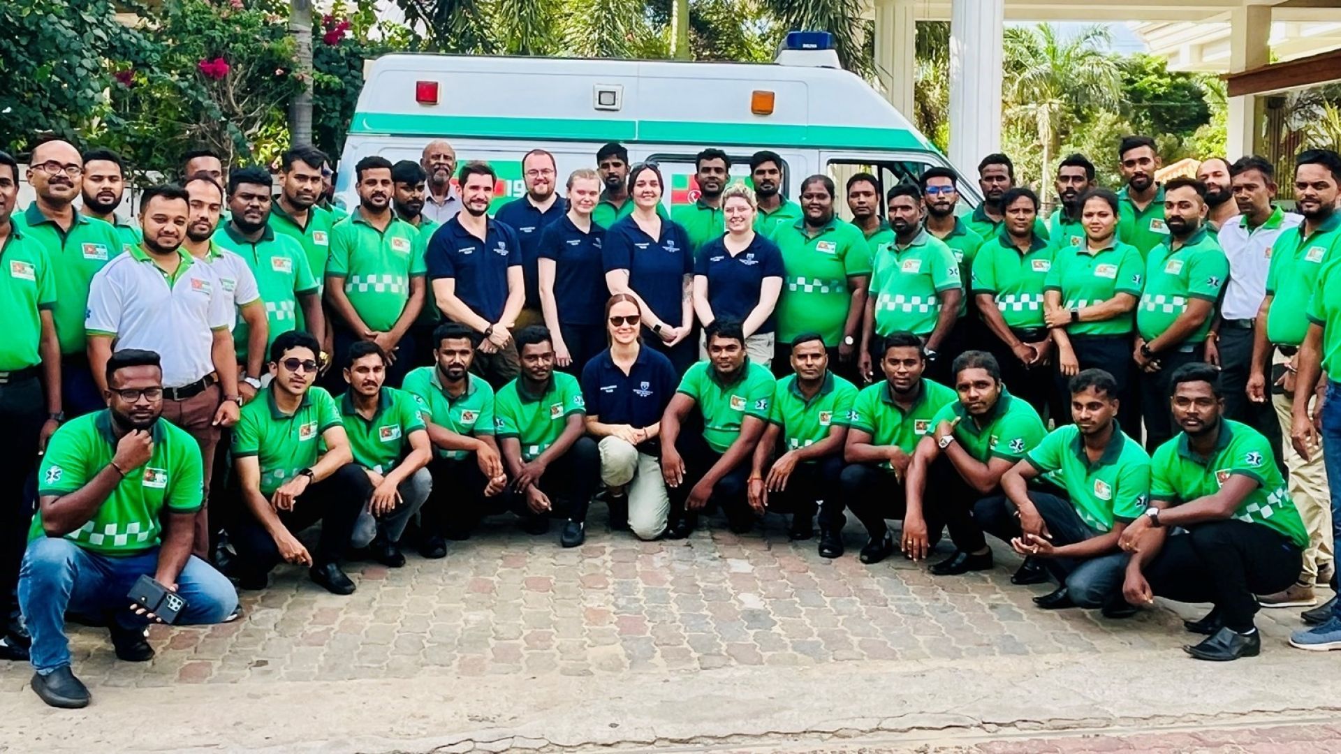 Paramedics standing together for photo