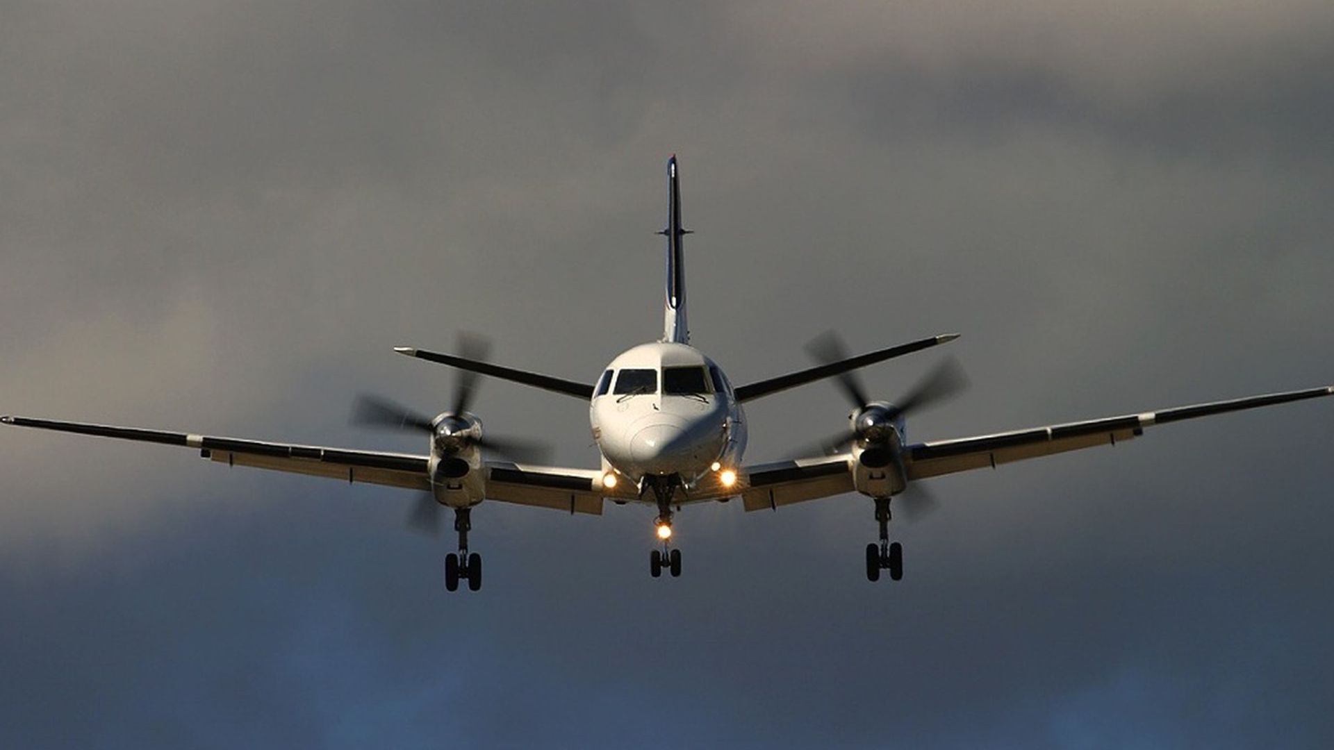 Plane flying through the sky