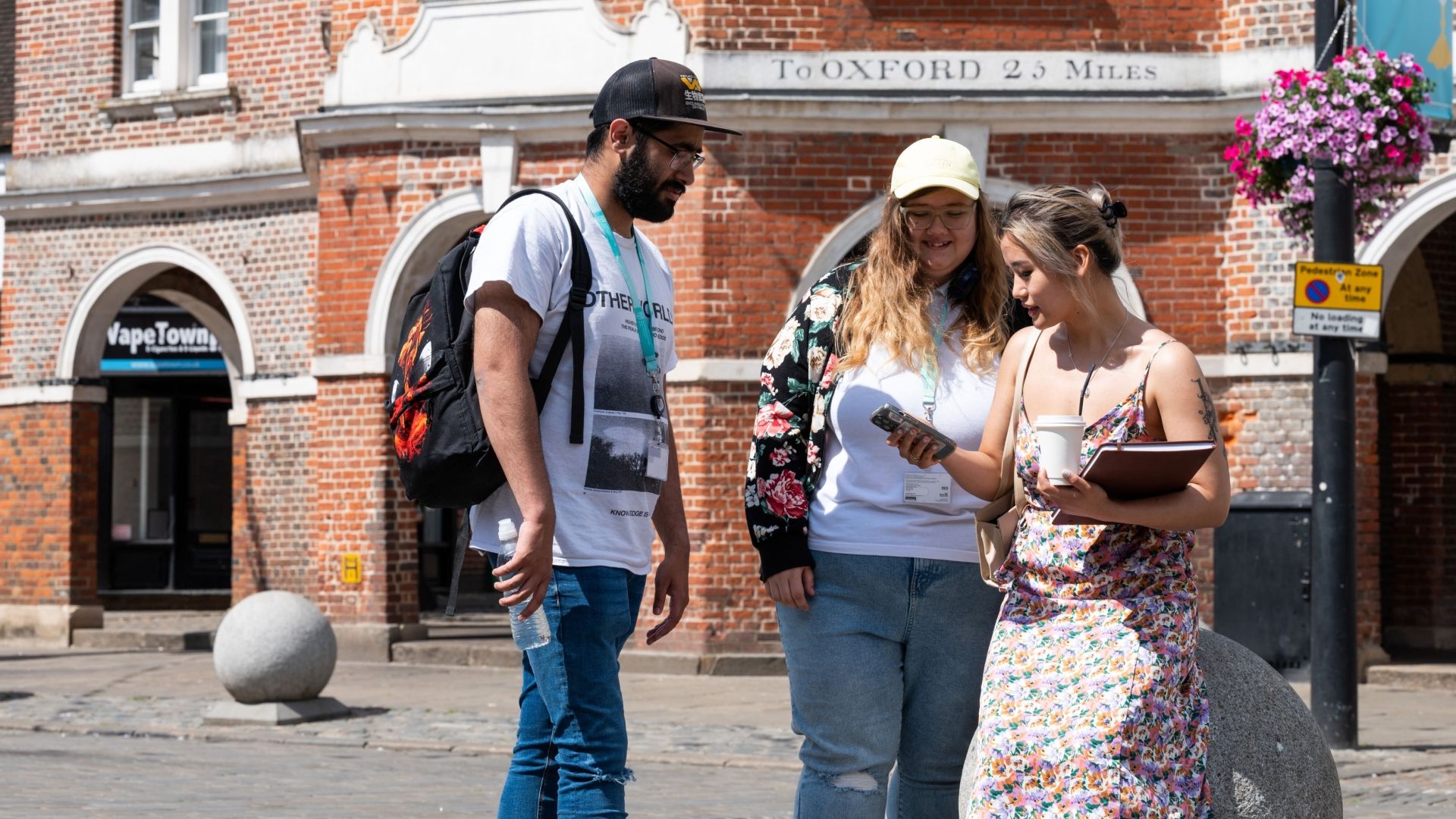 Students in High Wycombe town