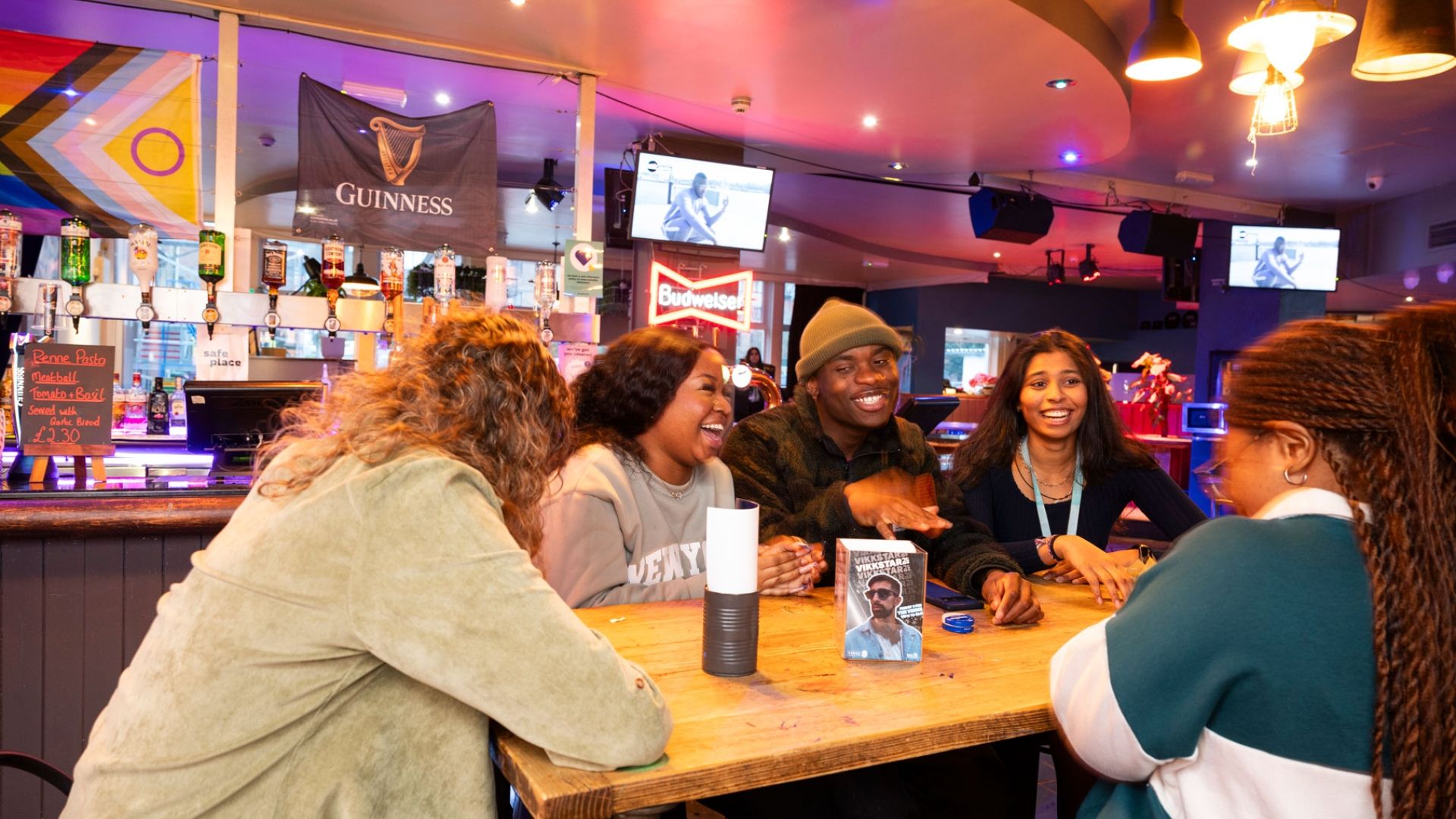 Group of students in Students' Union bar