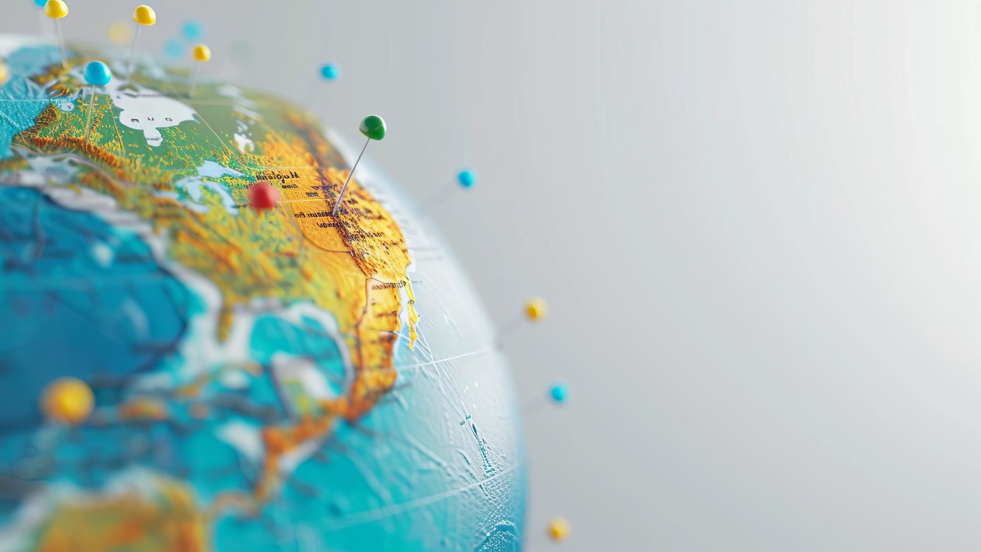 Globe with pinned locations