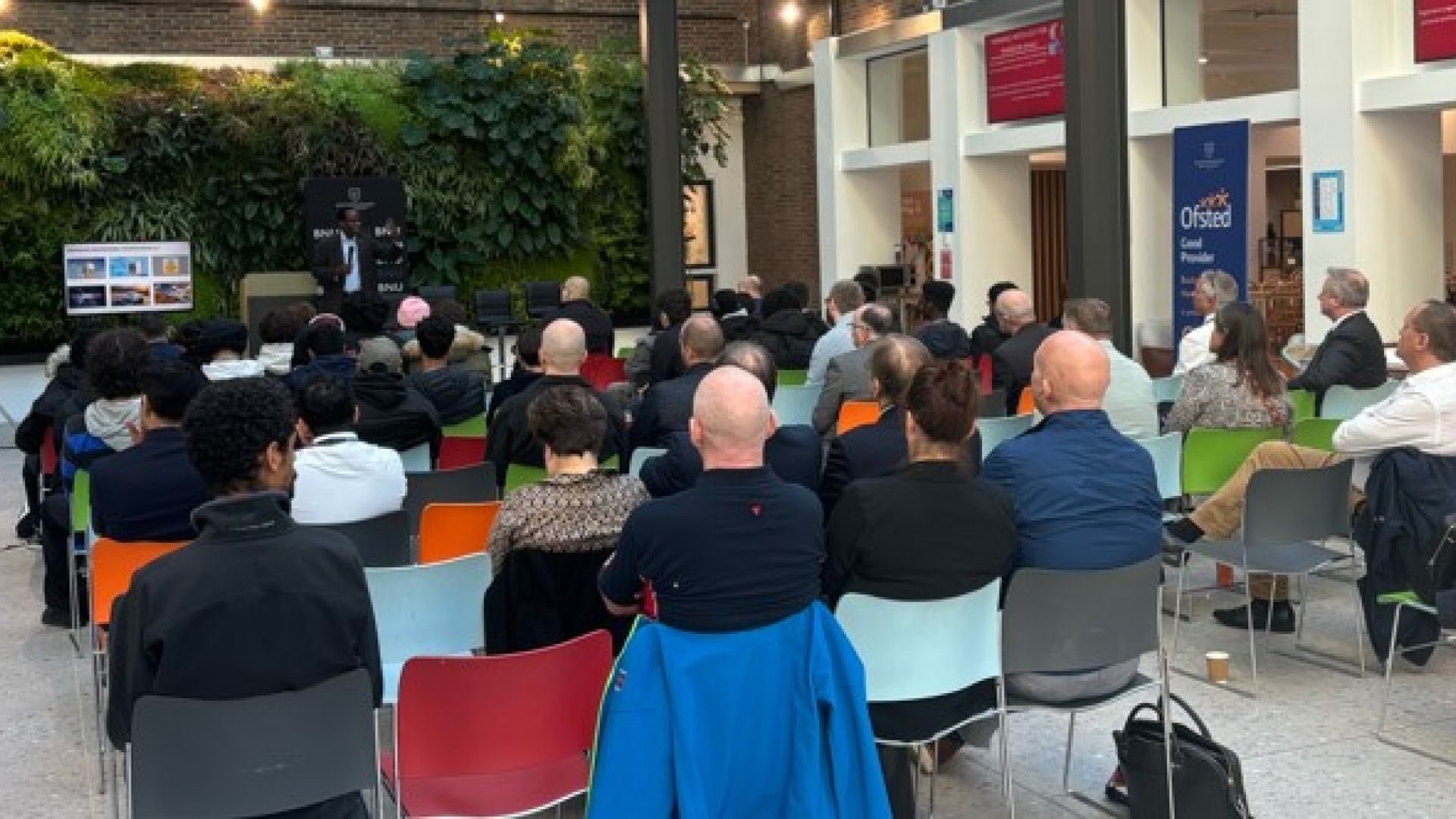 Conference with people sitting