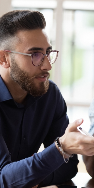 Students talking together