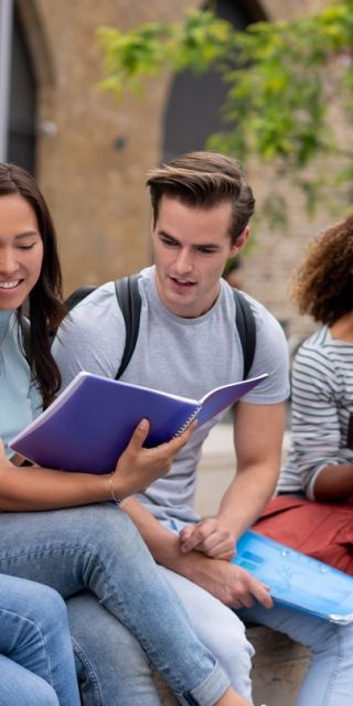 International Students talking in a group