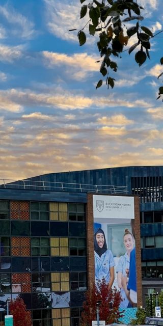High Wycombe campus through trees