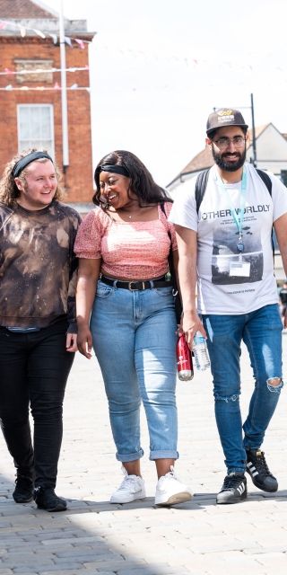 Students in High Wycombe town