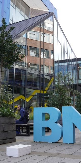 BNU logo outside High Wycombe campus