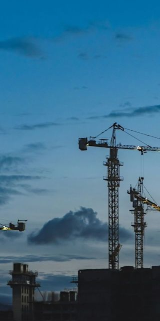 Cranes on a building site