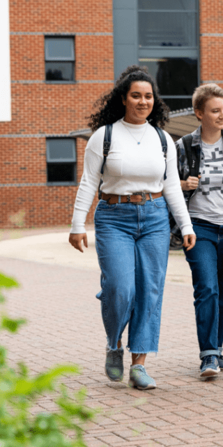 Students walking on campus