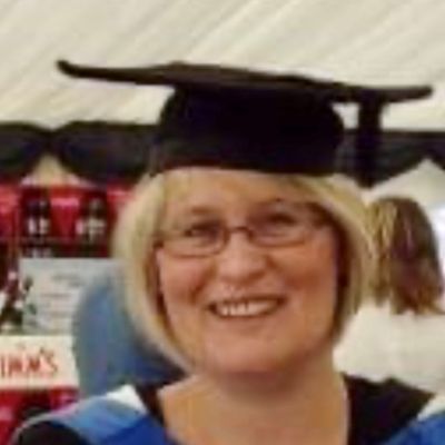 A head and shoulders shot of Tracey Hayes wearing a mortarboard on graduation day at BNU