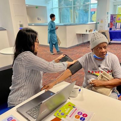 Member of local community gets health check at Aylesbury health event