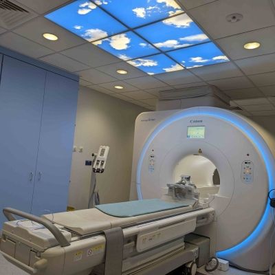 A Radiotherapy machine in a hospital setting
