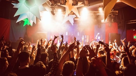 A nightclub full of students having fun