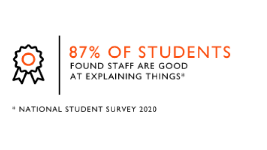 87% of students found staff are good at explaining things