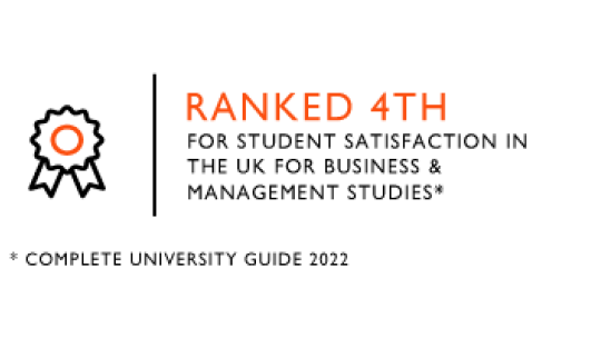 Ranked 4th for student satisfaction in the uk for business and management studies