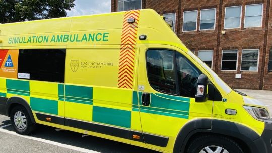 Side view of BNU simulation ambulance