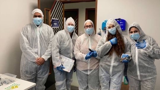 Criminology and Forensic Studies students in protective clothing