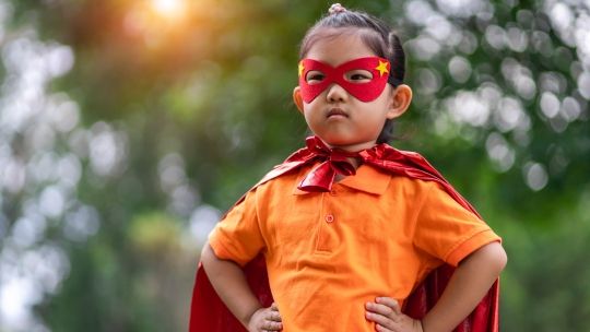 Child wearing superhero Cosplay