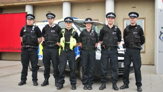 Police Officers outside BNU