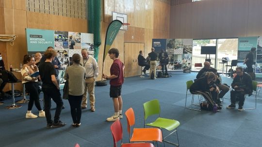 open day in events hall on campus