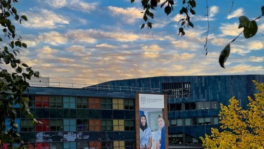 High Wycombe campus through trees