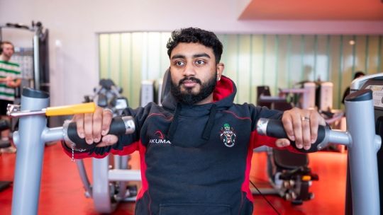 Male student in Gateway Gym