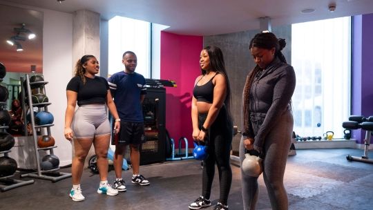 Group of students working out in Gateway Gym