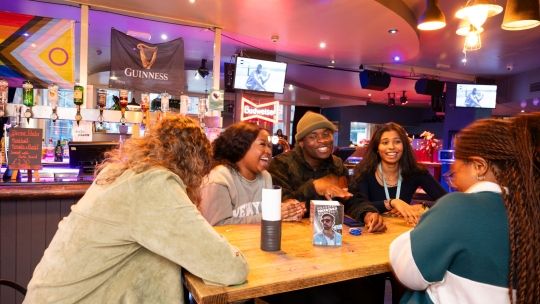 Group of students in Students' Union bar
