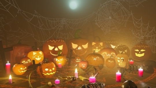 Stylised Halloween Pumpkins by Level 4 Animation and 3D Game Art distance learning students