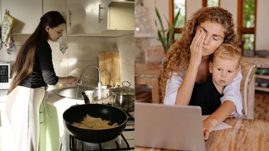 Housewife and mother stock image