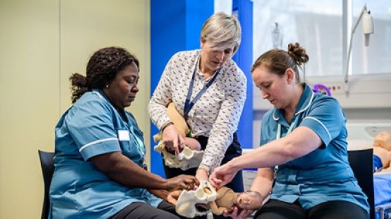 Midwifery students and nurses