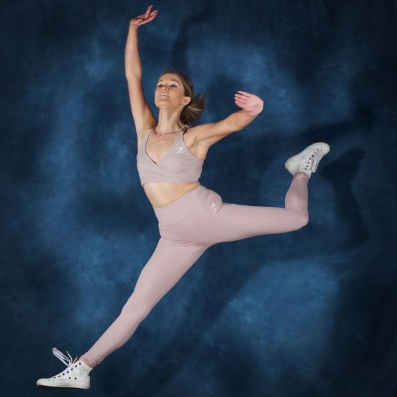 Dance student leaping in the air
