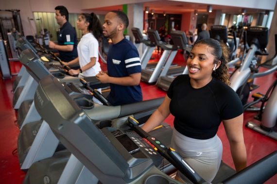 Group of students working out in Gateway Gym