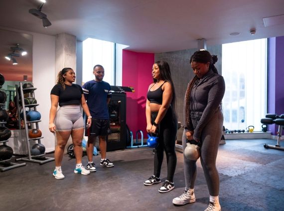 Group of students working out in Gateway Gym