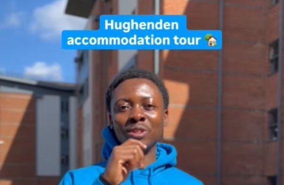 Headshot of ambassador Mitchell stood outside of Hughenden halls of residence.