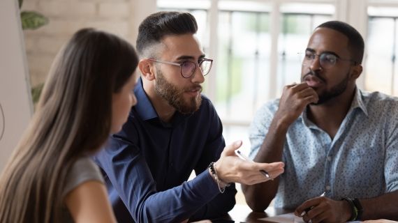 Students talking together