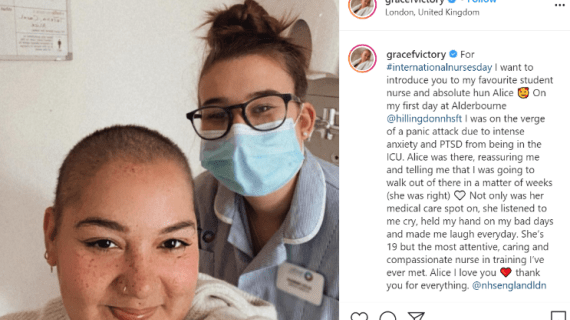 Grace Victory instagram post praising Alice