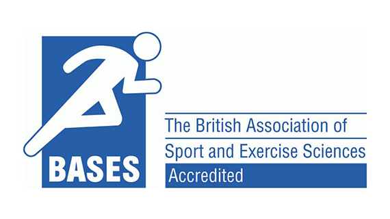 The BASES logo which includes the words 'The British Association of Sport and Exercise Sciences' next to a drawing of a runner