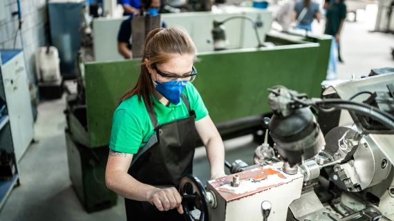 student in a workshop effects work